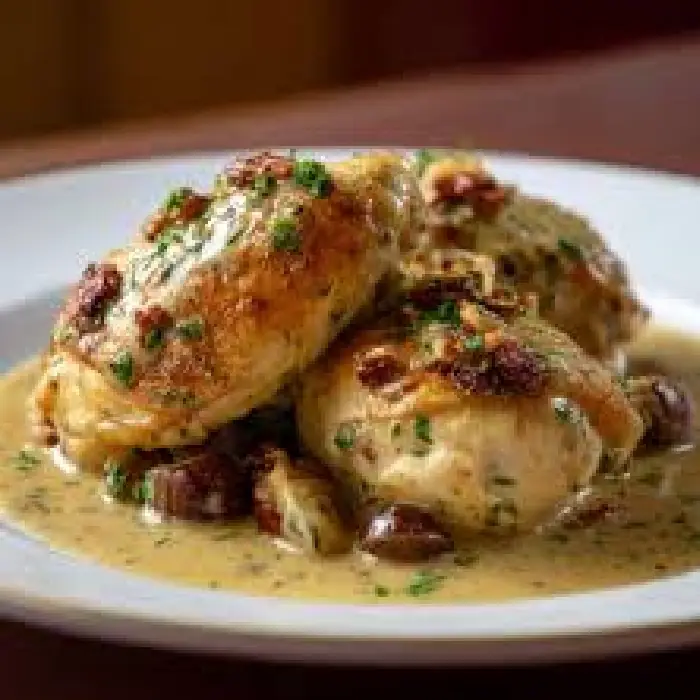 Roasted chicken with creamy walnut sauce (Turkish Chicken)