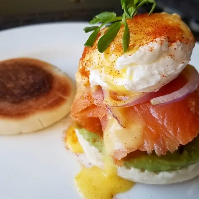 Salmon Eggs Eggs Benedict (American Breakfast)